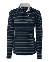 Illinois Fighting Illini Cutter & Buck Womens Long Sleeve Evie Half Zip Liberty Navy Mannequin
