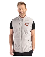 Chicago Bears - Cutter & Buck Hunts Point Recycled Fleece Mens Hybrid Full Zip Vest Polished Medium Gray Front