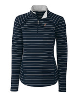 Virginia Cavaliers Cutter & Buck Womens Long Sleeve Evie Half Zip Liberty Navy Mannequin