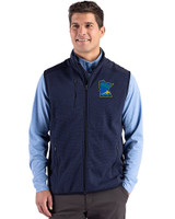 Minnesota Twins City Connect Cutter & Buck Hunts Point Recycled Fleece Mens Hybrid Full Zip Vest Navy Blue Front