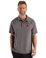Toronto Blue Jays City Connect Cutter & Buck Prospect Recycled Featherlight Stretch Mens Big & Tall Sport Polo Elemental Grey Front