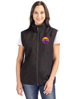 Colorado Rockies City Connect- Cutter & Buck Charter Epic Versatility Recycled Packable Womens Full Zip Vest Black Front