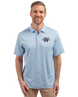 Washington Nationals City Connect- Cutter & Buck Forge Recycled Double Stripe Four-Way Stretch Mens Big & Tall Polo Atlas/White Front