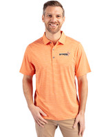 Houston Astros City Connect- Cutter & Buck Forge Recycled Heather Stripe Four-Way Stretch Mens Polo College Orange Heather Front