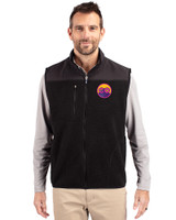 Colorado Rockies City Connect- Cutter & Buck Cascade Epic Comfort Recycled Sherpa Fleece Mens Big & Tall Full Zip Vest Black Front