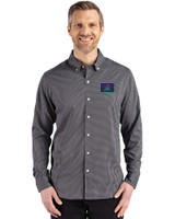 Arizona Diamondbacks City Connect- Cutter & Buck Skyline Recycled Gingham Mens Long Sleeve Button Down  Dress Shirt Black/Elemental Grey Front