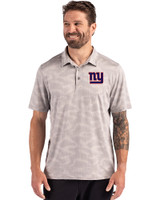 New York Giants Cutter & Buck Coastline Recycled Double Peached Camo Print Mens Polo CONCRETE Front