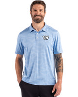 Washington Commanders Mono Cutter & Buck Coastline Recycled Double Peached Camo Print Mens Polo Atlas Light Blue Front
