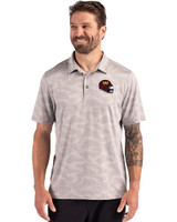 Washington Commanders NFL Helmet Cutter & Buck Coastline Recycled Double Peached Camo Print Mens Polo CONCRETE Front