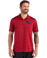 Jacksonville Jaguars Americana Cutter & Buck Coastline Recycled Double Peached Camo Print Mens Polo Cardinal Red Front