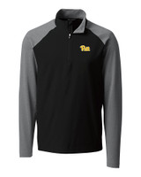 Pitt Panthers Cutter & Buck Response Lightweight Hybrid Quarter Zip Mens Pullover Windbreaker Black Mannequin