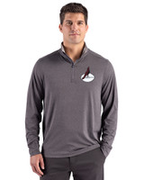 Arizona Cardinals Historic Cutter & Buck Forge Recycled Four-Way Stretch Mens Big & Tall Quarter Zip Pullover Dark Black Heather Front