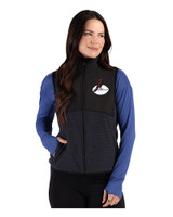 Arizona Cardinals Historic Cutter & Buck Hunts Point Recycled Fleece Womens Hybrid Full Zip Vest Black Front