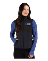 Seattle Seahawks Historic Cutter & Buck Hunts Point Recycled Fleece Womens Hybrid Full Zip Vest Black Front