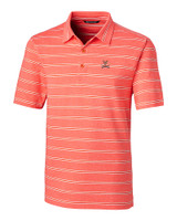 Virginia Cavaliers Cutter & Buck Forge Epic Confidence Recycled Heathered Stripe Stretch Mens Polo College Orange Mannequin