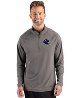 Chicago Bears NFL Helmet Cutter & Buck Prospect Recycled Featherlight Stretch Mens Big & Tall Quarter Zip Elemental Grey Front