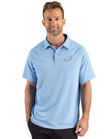 Philadelphia Eagles Mono Cutter & Buck Prospect Recycled Featherlight Stretch Mens Sport Polo Atlas Light Blue Front