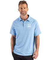 Green Bay Packers Monochromatic Cutter & Buck Prospect Recycled Featherlight Stretch Mens Sport Polo Atlas Light Blue Front