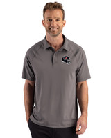 Houston Texans NFL Helmet Cutter & Buck Prospect Recycled Featherlight Stretch Mens Sport Polo Elemental Grey Front