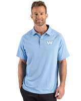 Washington Commanders Mono Cutter & Buck Prospect Recycled Featherlight Stretch Mens Sport Polo Atlas Light Blue Front