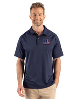 New York Giants Americana Cutter & Buck Prospect Recycled Featherlight Stretch Mens Sport Polo Navy Blue Front