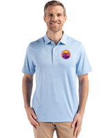 Colorado Rockies City Connect- Cutter & Buck Forge Recycled Fine Line Stripe Four-Way Stretch Mens Polo Atlas/White Front