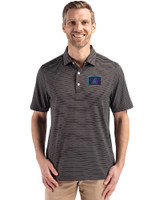 Arizona Diamondbacks City Connect- Cutter & Buck Forge Recycled Fine Line Stripe Four-Way Stretch Mens Polo Black/White Front