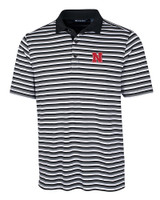 Nebraska Cornhuskers Cutter & Buck Big & Tall Forge Polo Multi Stripe Black Mannequin