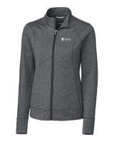 Fairleigh Dickinson Knights Cutter & Buck Shoreline Heathered Womens Full Zip Jacket Charcoal Heather Mannequin
