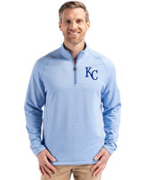 Kansas City Royals Cutter & Buck Peshastin Epic Versatility Recycled Fleece Mens Half Zip Atlas Heather Front