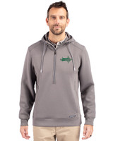 Seattle Seahawks Rivalries Cutter & Buck Roam Recycled Buttery-Soft Knit Mens Half Zip Hooded Pullover Elemental Grey Front