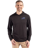 Buffalo Bills Rivalries Cutter & Buck Coastline Recycled Double Peached Mens Hooded Pullover Black Front