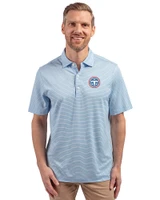 Tennessee Titans -  Cutter & Buck Forge Recycled Double Stripe Four-Way Stretch Mens Big & Tall Polo Atlas/White Front