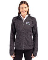Tennessee Titans NFL Helmet -  Cutter & Buck Mainsail Sweater-Knit Womens Full Zip Hooded Jacket Charcoal Heather Front