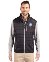 Tennessee Titans -  Cutter & Buck Rainier Recycled Insulated Puffer Mens Full Zip Vest Black Front
