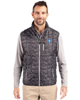 Tennessee Titans -  Cutter & Buck Rainier Recycled Insulated Printed Puffer Mens Full Zip Vest Black Front