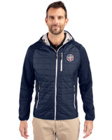 Tennessee Titans Americana -  Cutter & Buck Rainier Recycled Insulated Hybrid Puffer Mens Full Zip Jacket Dark Navy Front