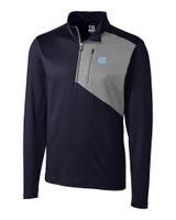 North Carolina Tar Heels Cutter & Buck Shaw Hybrid Half Zip Liberty Navy Mannequin