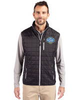 UCLA Bruins 2026 NCAA Women's Basketball National Champions Cutter & Buck Rainier Recycled Insulated Puffer Mens Full Zip Vest Black Front