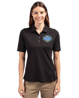 UCLA Bruins 2026 NCAA Women's Basketball National Champions Cutter & Buck Virtue Recycled Featherlight Pique Womens Polo Black Front