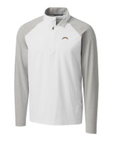 Los Angeles Chargers Cutter & Buck Response Lightweight Hybrid Quarter Zip Mens Pullover Windbreaker White Mannequin
