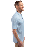 Los Angeles Chargers Cutter & Buck Forge Recycled Double Stripe Four-Way Stretch Mens Big & Tall Polo Atlas/White Side