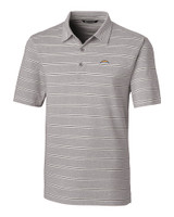Los Angeles Chargers Cutter & Buck Forge Epic Confidence Recycled Heathered Stripe Stretch Mens Polo Polished Medium Gray Mannequin