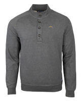 Los Angeles Chargers Cutter & Buck Saturday Cotton Blend Mens Big and Tall  Mock Pullover Sweatshirt Charcoal Heather Mannequin
