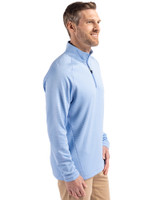 Los Angeles Chargers Cutter & Buck Peshastin Recycled GridFleece Mens Half Zip Pullover​ Atlas Heather Side
