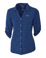 Los Angeles Chargers Cutter & Buck Academy Elbow Sleeve Womens Top Tour Blue Mannequin