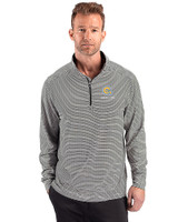 Albany State University Golden Rams Cutter & Buck Forge Recycled Double Stripe Four-Way Stretch Mens Quarter Zip Pullover Black/White Front