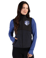 Saint Louis Billikens Cutter & Buck Hunts Point Recycled Fleece Womens Hybrid Full Zip Vest Black Front