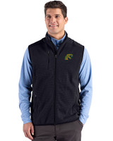 Florida A&M Rattlers - Cutter & Buck Hunts Point Recycled Fleece Mens Hybrid Full Zip Vest Black Front
