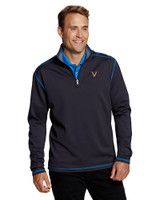 Virginia Cavaliers Cutter & Buck Evergreen Reversible Overknit Liberty Navy Front